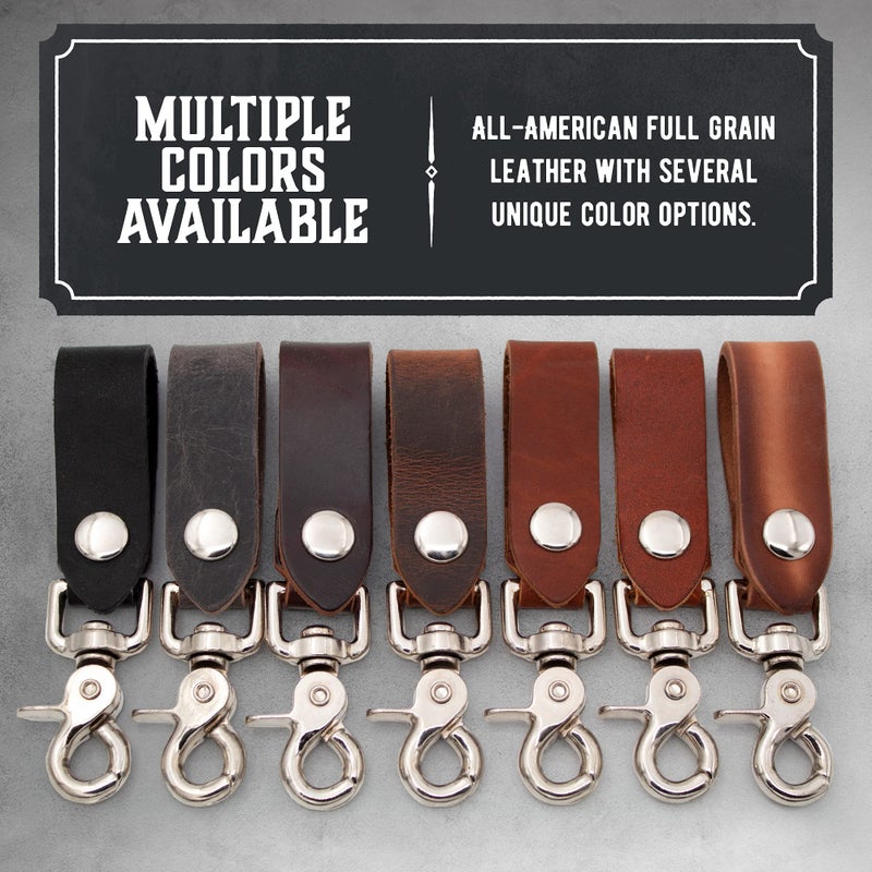 Main Street Forge | Full Grain Leather Keychain for Men | Made in USA | Hand Made | Luxury Valet Key Chain | Quick Detach | Men's Key Ring Organizer - Image 3
